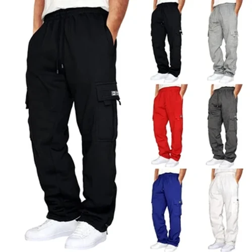 Quần Dài Thấm Hút Mồ Hôi Cho Nam Thẳng Phù Hợp Với Quần Jogger Thể Thao Và Dạo Phố Rời Quá Khổ Dây Rút Quần Dài Nam Nhiều Túi Quần