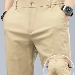 2024 Spring/Summer Casual Pants Pure Cotton ng Panlalaki Trendy Malambot at Kumportableng Maraming Nagagawa Breathable Straight Sleeve
