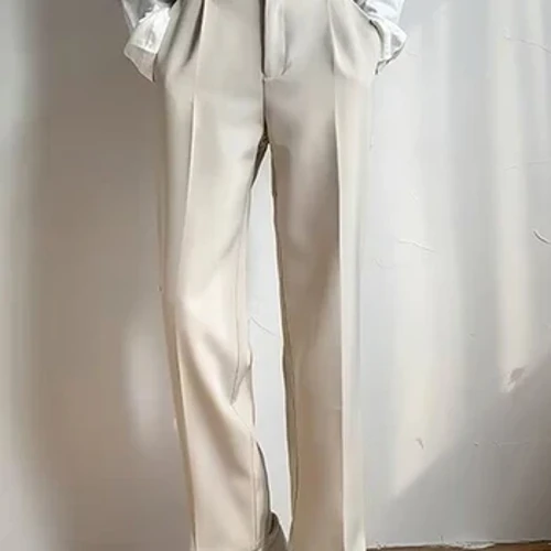 pants drape loloa no ke kane, ke au o ka mana Korean pants slim fit no na wawae li'ili'i, pants kane no ka puna a me ka haule pololei.