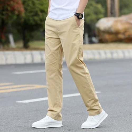 Gizonezkoen Slim Fit Casual Prakak Arinak Klasiko Praka Zuzenak Udako kotoia Stretch Joggers Kaki Solido Praka Gizonezkoak