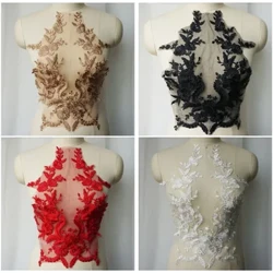 Broderad spets Applikation Sömnad Blomma Tyg Krage Patch För Bröllopsfest Klänning Brudklänning Kläder DIY Hantverk