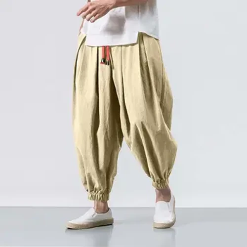 2024 Nytt mode Byxor med dragsko Herr Baggy joggingbyxor Japanska män Byxor med vida ben Man Casual Lösa byxor