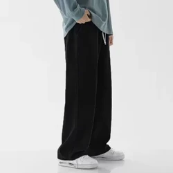 Män Rak Jean Lös Streetwear Neutrala byxor med vida ben Mode Baggy byxor