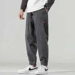 Mùa Xuân Năm 2024 Ren Định Dài Thấm Hút Mồ Hôi Cho Nam Quần Baggy Quần Jogger Thời Trang Dạo Phố Áo Hậu Cung Quần Plus Kích Thước 4XL 5XL