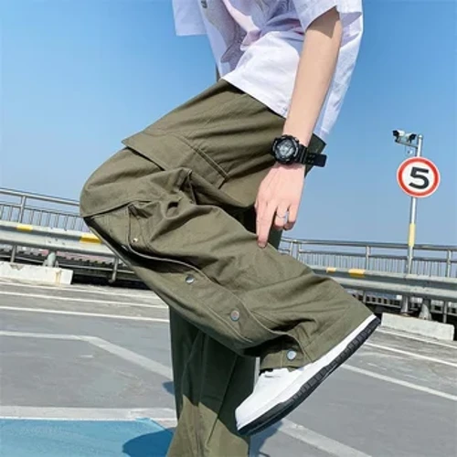 Nam Mùa Hè Thời Trang Hàn Quốc Quần Ống Rộng Áo Thẳng Quần Công Sở Nam Hip Hop Dạo Phố Quần