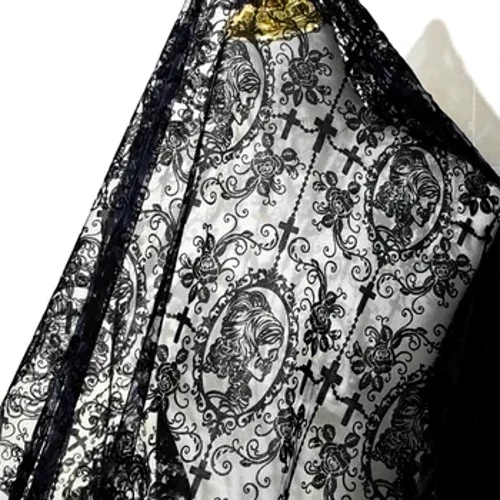 Gothic Lolita Black Lace Ie kasisa DIY La'ei Fafine Couture Mea Fa'aoga Mea Su'isu'i Couture Mea Su'isu'i Ie Lace
