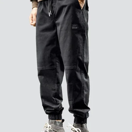 Leggings baggy noirs pour hommes, pantalons décontractés, sweat à capuche, été, printemps et automne