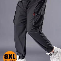 Large size men's trousers spring and autumn style overalls men's baggy trousers men's plus fat plus casual trousers