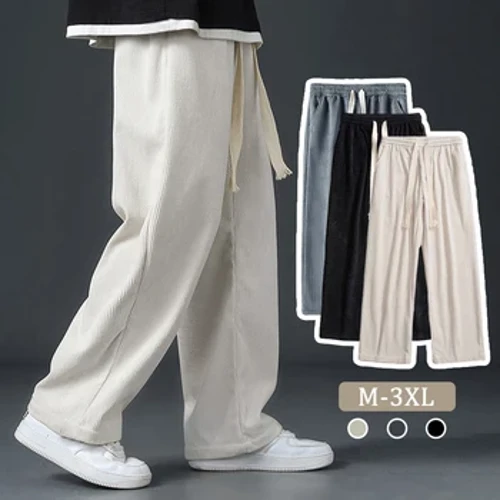 Amabhulukwe Abesilisa Avamile Axega Amabhulukwe Aqondile Entambo Enwebeka Ekhalweni Ama-Sweatpants Imfashini Yase-Streetwear I-Spring Men Sports Jogger Trousers