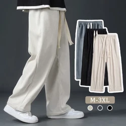 Günlük erkek pantolonları Gevşek Düz Kadife Pantolon Elastik Bel Eşofman Altı Moda Streetweather Bahar Erkekler Spor Jogger Pantolon