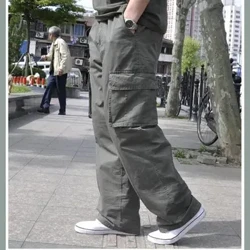Lockere Hip Hop Style Freizeithose Mehrere Taschen Arbeitskleidung Jogginghose für übergewichtige Männer