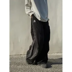 EOENKY/ Pants Spóirt Do na bhFear Pants Paraisiúit Baggy Y2K Ró-mhór Joggers Éadaí Sráide Éadaí Sráide Pants Cosa Dubh Leathan Fir