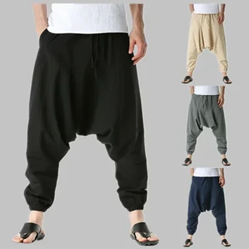 2024 Spring Pamba Joggers Wanaume Baggy Hippie Boho Gypsy Aladdin Cargo Suruali Yoga Harem Suruali