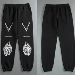 Inaka darc lobos joggers calças de rua casual quente oversize baggy joggers oversize algodão ginásio calças primavera outono moletom