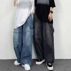 Éadaí Sráide Mná Seanré Baggy Cargo Jeans Pants Cosa Ard-Waisted Díreach Leathan Bríste Denim Éadaí Alt Grunge