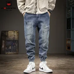 Thời trang denim mới cổ điển sang trọng cổ điển quần jean denim cho nam thời trang người Anh thiết kế trang phục công việc bình thường