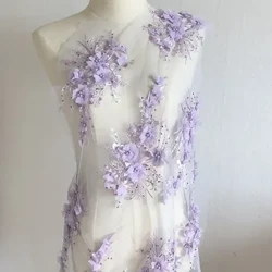 Tím Hồng Vàng Ren Xanh Dán Hoa 3D Hoa Áo Cưới DIY Thời Trang Miếng Dán Phối Ren Cho Tóc Thêu Sò