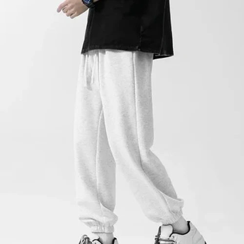 2024 Joggers Dynion Gwanwyn Haf Newydd Sweatpants Band Ffasiwn Corea Gwasg Dillad Chwaraeon Cotwm Gweu Trac Pants Trowsus Cartref Rhydd