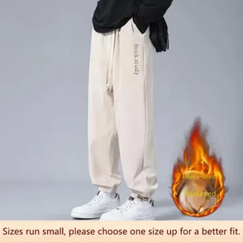 Pants chwys Stripiog Arddull Americanaidd Dynion yr Hydref Rhydd Ffit Coes syth Pants hir ffasiynol gyda chnu