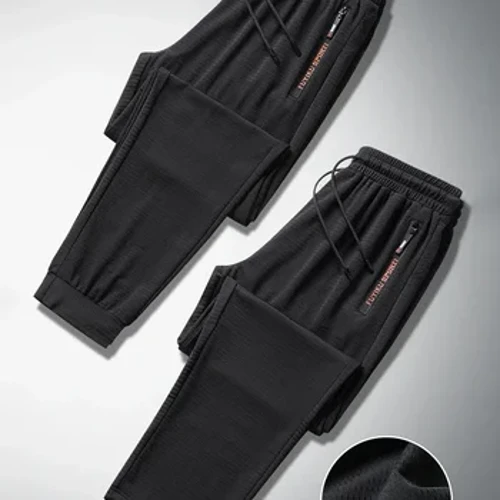 Summer Breathable Mesh Black Sweatpants Wanaume Joggers Nguo za Michezo Suruali za Kiume Suruali ya Kawaida Plus Size 7XL 8XL 9XL