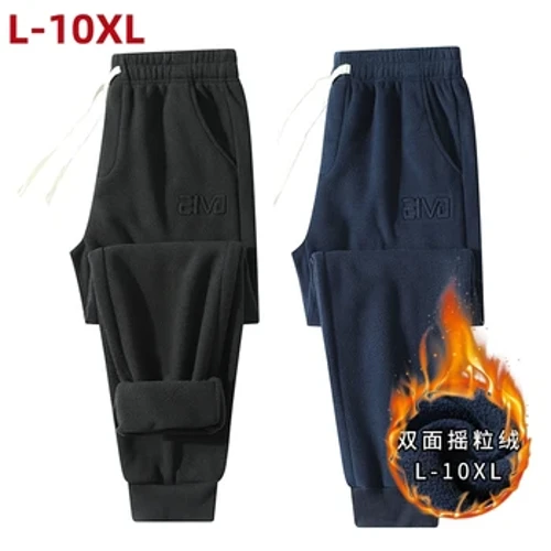 Mùa Đông Dày Cực Trang Ấm Áp Dài Thấm Hút Mồ Hôi Cho Nam Dạo Phố Dây Rút Áo Quần Jogger Nam Rời Nhiệt Quần 10xl 9xl 8xl