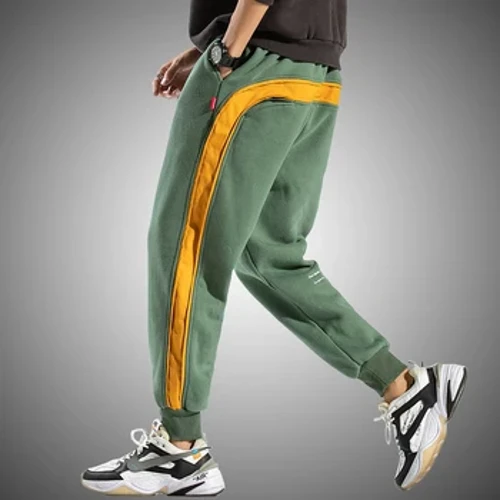 2021 yan çizgili Sweatpants erkekler yeni marka yeni koşucu pantolonu erkekler moda streetwear Hip Hop pantolon erkek gevşek Fit harem pantolon