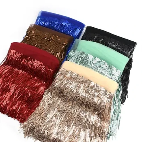 1 ~ 10 Thước Chiều Rộng 30 Cm DIY Tiệc Cưới Đầm Vải Cốp Viền Tua Rua Kim Sa Lấp Lánh Phối Băng Ren Handmade May quần Áo Phụ Kiện