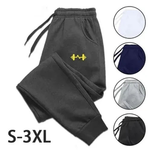2024 Cnu Argraffwyd Barbell Trowsus Dynion Pants yr Hydref Gaeaf Pants Ffasiwn Llinyn Draws Ffasiwn Achlysurol Gwrywaidd Pants chwys Loncian Chwaraeon