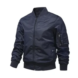 Mga Military Jackets para sa Mga Lalaki, Monochromatic Bomber Jacket, Outerwear, Aviator Baseball Jackets, Panlabas na Damit, Spring at Autumn
