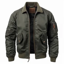 Chaqueta militar estilo bomber ligero de vuelo informal vintage para hombre