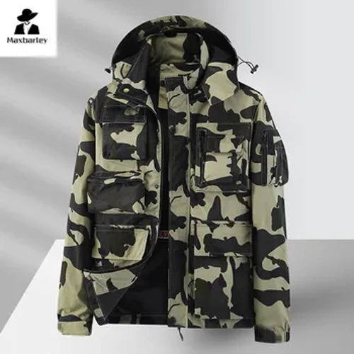 Miesten tuulitakki armeijan monitaskuinen vedenpitävä takki Uusi kevät Tactical Field Mountaineering irrotettava lippalakki Aviator takki