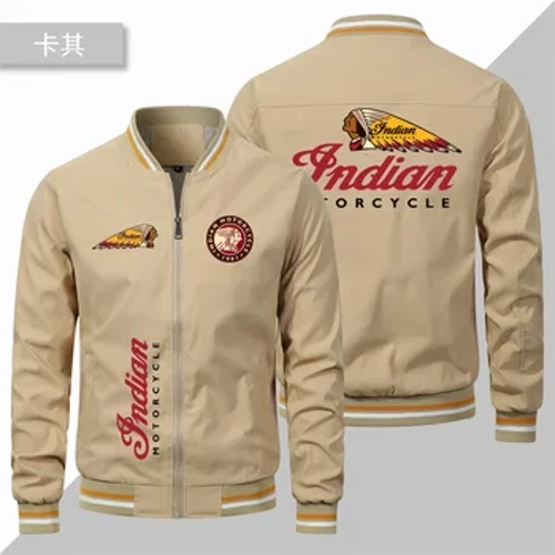 Spring and Autumn Season Men's Baseball Jacket Coat Indian Printed Biker Jacket Coat Oversized Bomber Pilot Jacket Thin Section