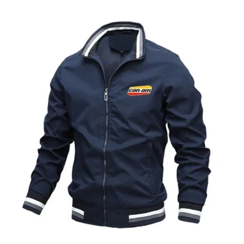 Díolachán Te Samhraidh Branda Can-Am Clóbhuailte Baseball Chomhrac Jacket Snáithithe Windproof Dúnta Zipper Jacket bhFear Rothar Eitlíochta Seaicéad