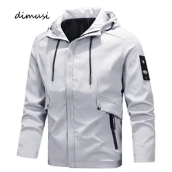 Udaberriko Gizonezko Bomber Jackak Moda Koreako Hip Hop Streetwear Berokiak kaputxadun Gizonezkoen mahuka luzea Golf Windbreaker Aviator jaka