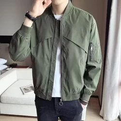 Jaket Penerbangan Pria Jaket Bomber Militer Pria Pakaian Angkatan Udara One Pilot Baseball Jaket Musim Semi Musim Gugur Windbreaker