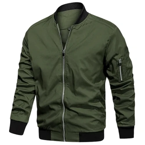 Männer Hierscht Liichtgewiicht Bomberjacket Casual Fréijoer Fluch Varsity Aarbecht Baseball Mantel USA Gréisst
