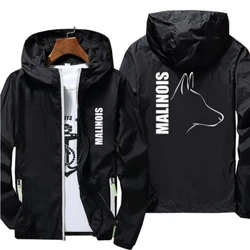 Tötänleýin it Belgiýaly Malinois Windbreaker Inç Güneşli Ekranly Palto Erkekler Sport Uçary Tigir sürmek Kemping Kurtka Plus Ölçegi 7XL