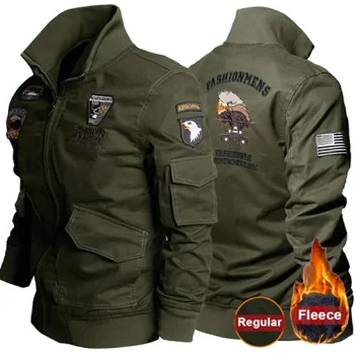 Ijakhethi Elihlakaniphile Lomshayeli Wendiza Yamadoda Amabhantshi Ebhomu Lesikhumba Esemoyeni Kakotini Umfekethiso Wokhozi Wezempi Amajazi I-Causal Stand Collar Outwear