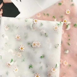 160x90CM Daisy Mesh izšūšanas audums izšūts mežģīņu audums DIY aizkaru kleita bērnu apģērbs bērnu apģērbs audums TJ9419