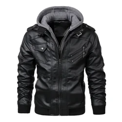 KB Jaket Kulit Pria Baru Musim Gugur Kasual Motor PU Jaket Biker Jaket Kulit Merek Pakaian Ukuran EU SA722