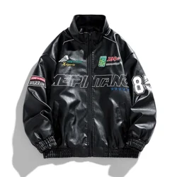 JSN259A2389B2024 Frühling und Herbst neue Herren-Motorradbekleidung Modemarke PU-Lederjacke Jacke dünner Modemantel Stickerei