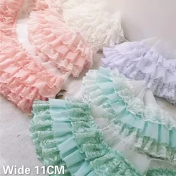 11CM Laueleele Tolu Fa'afu'e Fa'a'ofu Sifa'i Fa'afilifili Ie Kiffon Guipure Lace Su'i Fa'ata'ita'i Lipine Fa'ama'i Fa'amama Petala La'ei Su'isu'i Su'isu'i