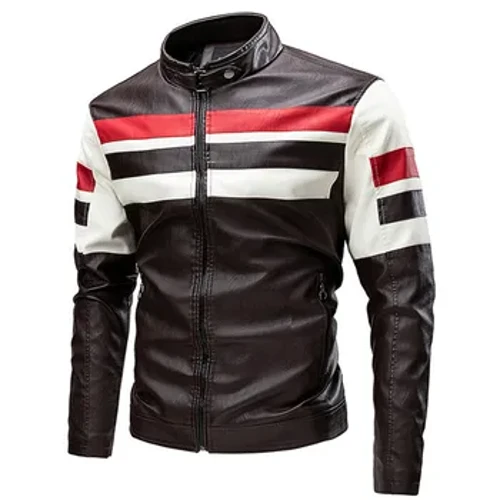 Vīriešu apkakle Moto ādas jakas Slim Fit ādas mēteļi Augstas kvalitātes vīriešu modes ikdienas ādas jakas 5XL