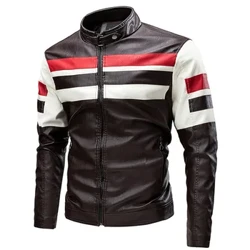 Erkekler Standı Yaka Moto Deri Ceketler Slim Fit Deri Mont Yüksek Kaliteli Erkek Moda Rahat Deri Ceketler 5XL