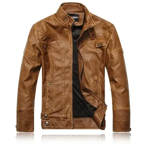 Faisean an Fhómhair Gheimhridh Jacket Leathar Fir Gluaisrothar Seaicéid lomra caol Cóta Fireann Seanré Ócáideach Gluaisrothar Seaicéad Leathar Faux