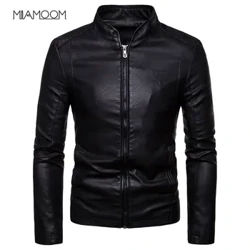 Giacche in pelle da uomo Giacca in pelle PU con colletto sottile stile coreano autunno nuovi da uomo