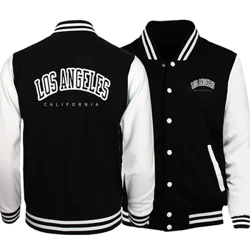 Los Angeles, Kalifornien, USA Stad Retro Letter Män Kläder Löst mode Baseball Uniform Outdoor Biker Resekappa Herrjacka