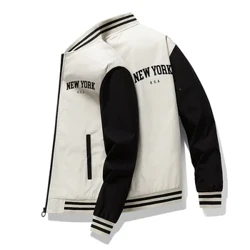 2024 Neue Stehkragenjacke mit beidseitigem Buchstabendruck für Herren, Frühlings- und Herbstmantel, Baseballanzug, Freizeitkleidung für Jugendliche