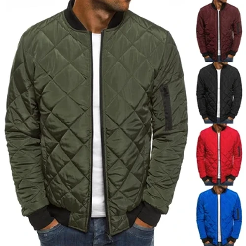 Winter Neue Baumwolljacke Herren Baseballkragen Mesh gepresst leichte Baumwolljacke Vintage Flug Casual Langarm
