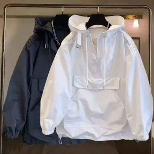 Kebesaran Amerika Retro Huruf Dicetak Jaket Baseball untuk Pria dan Wanita Musim Panas Longgar Lengan Pendek Kemeja Tipis Mantel
